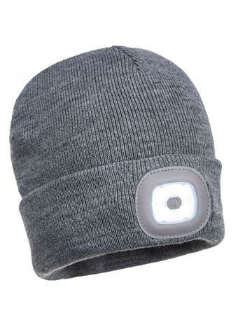 LED Light Up Beanie Hat Grey (Adult)