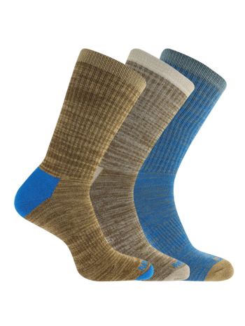 Merrell Lightweight Wool Hiking Sock (Blue/Beige) (3 Pairs)